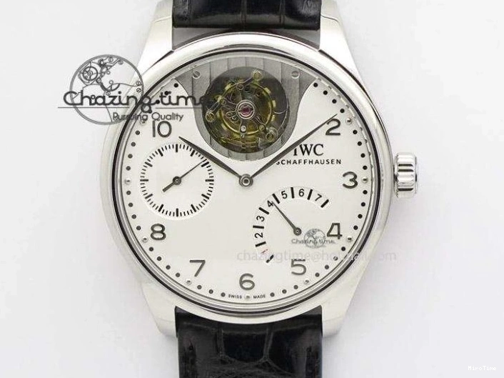 MIROTIME 0807 Portuguese Tourbillon Power Reserve Moonphase SS Black Dial On Black Leather Strap TechFriendly 7321